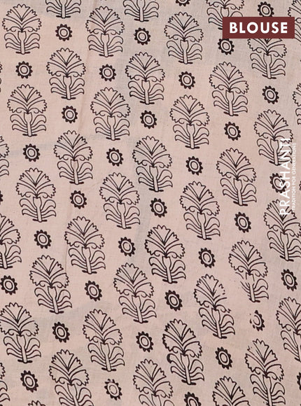 Kalamkari cotton saree green and light green with allover prints and printed border