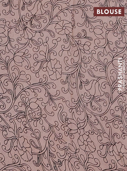 Kalamkari cotton saree maroon and yellow with allover prints and printed border