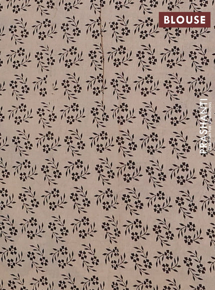 Kalamkari cotton saree black and grey with allover prints and printed border