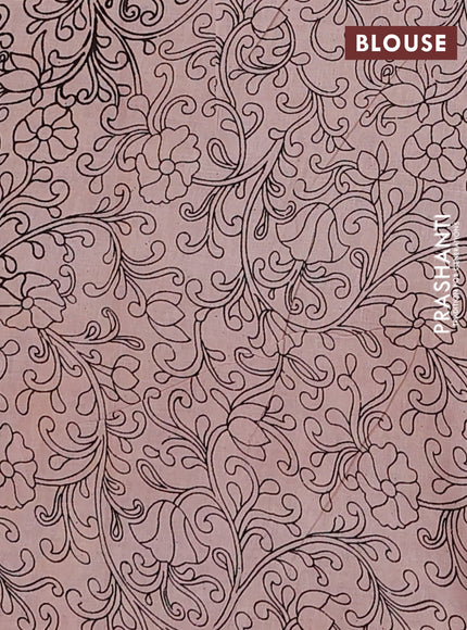 Kalamkari cotton saree maroon and beige with allover prints and printed border