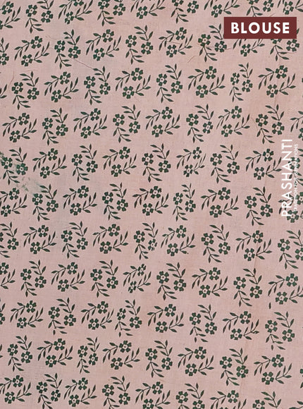 Kalamkari cotton saree beige and green with allover prints and printed border