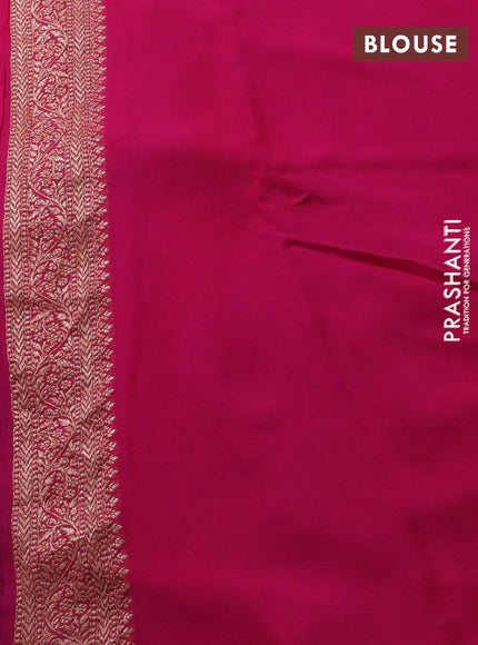 Banarasi georgette saree navy blue and pink with allover thread & zari woven buttas and woven border