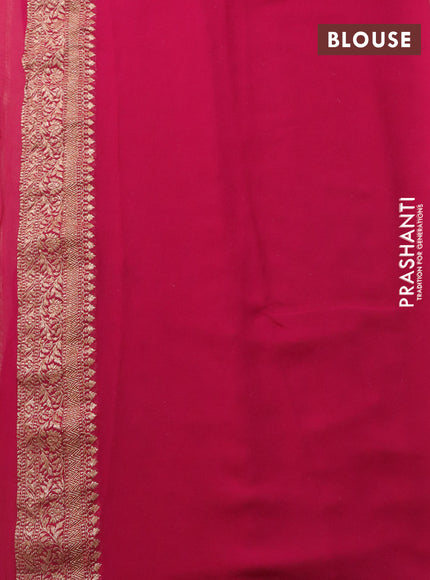 Banarasi georgette saree beige and pink with allover thread & zari woven buttas and woven border