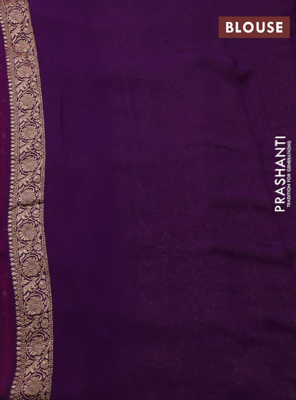 Banarasi georgette saree pink and purple with allover thread & zari woven buttas and woven border