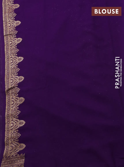 Banarasi georgette saree lavender and purple with allover thread & zari woven buttas and woven border