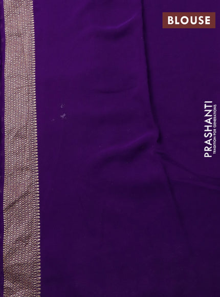 Banarasi georgette saree violet with allover thread & zari woven buttas and woven border