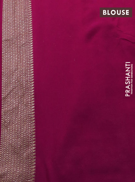 Banarasi georgette saree pink with allover thread & zari woven buttas and woven border