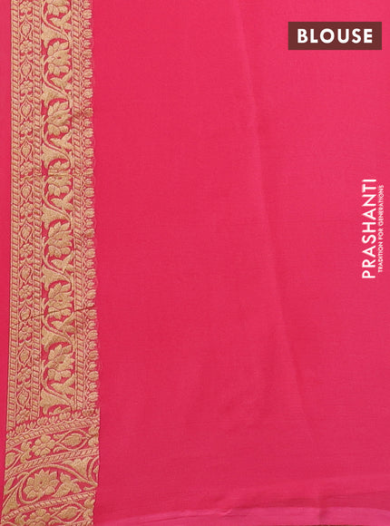 Banarasi georgette saree peach pink with allover thread & zari weaves and woven border