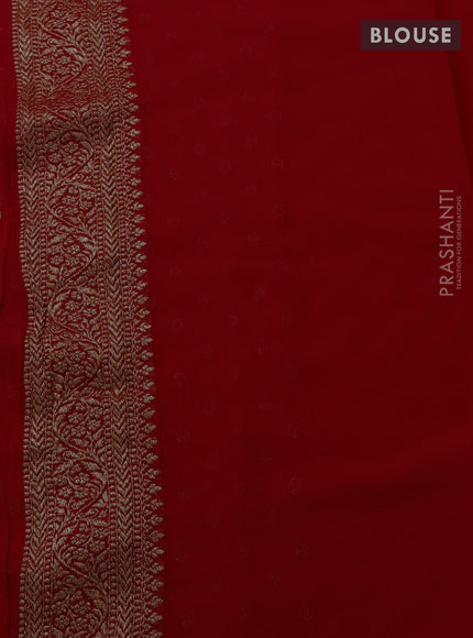 Banarasi georgette saree red with allover thread & zari woven buttas and woven border