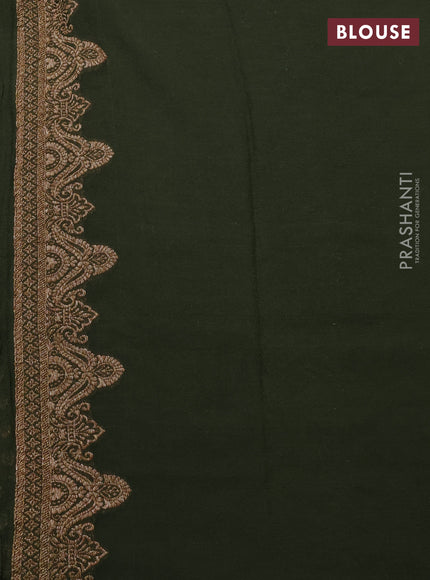 Banarasi georgette saree mehendi green with allover thread & zari woven buttas and woven border