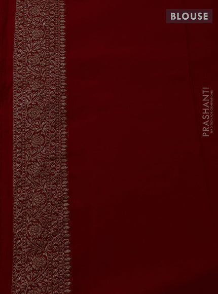 Banarasi georgette saree red with allover thread & zari woven buttas and woven border