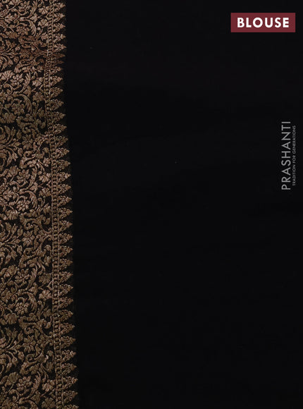 Banarasi georgette saree black with allover thread & zari woven buttas and woven border