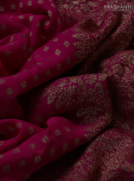 Banarasi georgette saree pink with allover thread & zari woven buttas and woven border