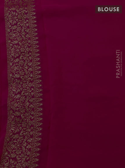 Banarasi georgette saree pink with allover thread & zari woven buttas and woven border