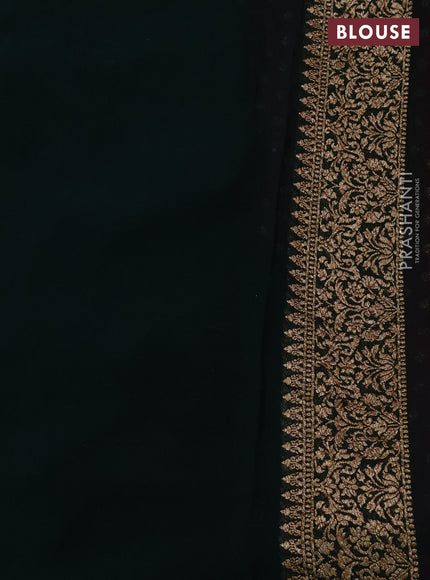 Banarasi georgette saree pink and green with allover thread & zari woven buttas and woven border