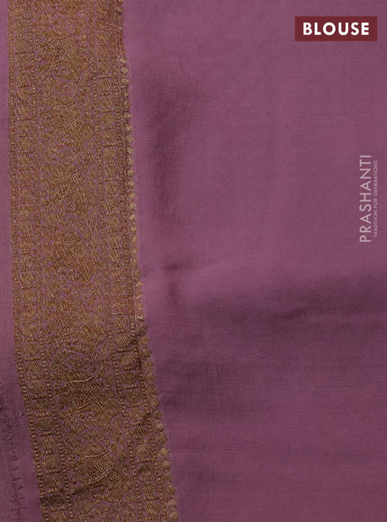 Banarasi georgette saree deep wine shade and pastel pink with allover thread & zari weaves and woven border