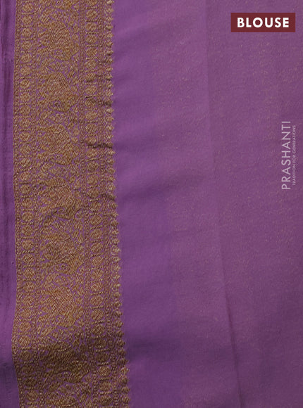 Banarasi georgette saree deep purple and pastel purple with allover thread & zari woven buttas and woven border
