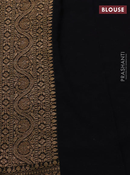 Banarasi georgette saree pink and black with allover thread & zari woven buttas and woven border
