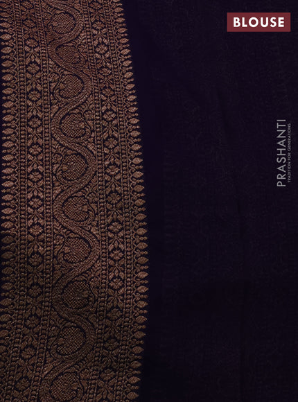 Banarasi georgette saree red and deep violet with allover thread & zari woven buttas and woven border