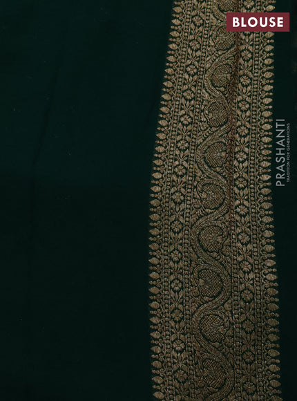 Banarasi georgette saree deep purple and green with allover thread & zari woven buttas and woven border
