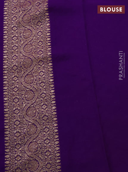 Banarasi georgette saree pink and violet with allover thread & zari woven buttas and woven border