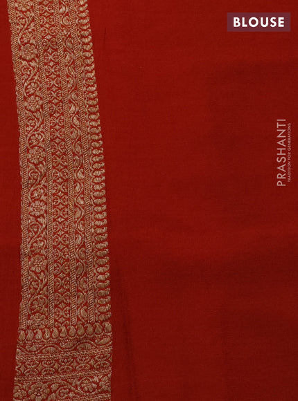 Banarasi georgette saree pink and rust shade with allover thread & zari woven buttas and long woven border