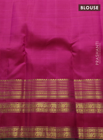 Pure kanchipuram silk saree pink with allover vairosi pattern & zari buttas and rettapet zari woven border