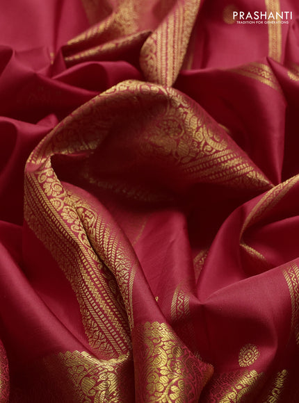 Pure kanchipuram silk saree red with zari woven buttas and long rich zari woven border