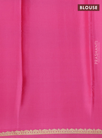 Pure mysore silk saree light pink with plain body and small zari woven border