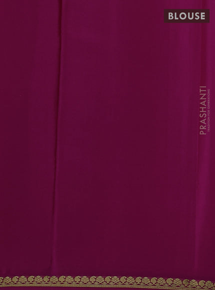 Pure mysore silk saree dark pink with plain body and small zari woven border