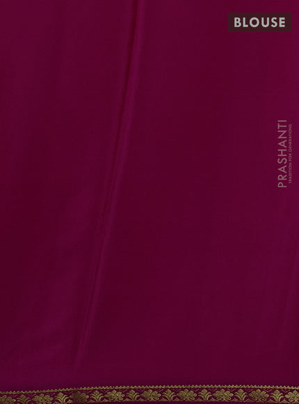Pure mysore silk saree dark pink with plain body and small zari woven border