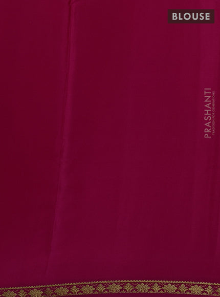 Pure mysore silk saree dark pink with plain body and small zari woven border