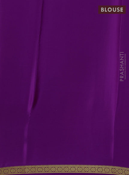 Pure mysore silk saree purple shade with plain body and small zari woven border
