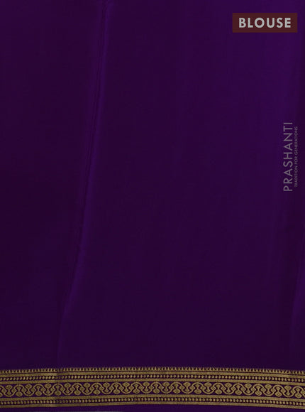 Pure mysore silk saree purple with plain body and zari woven border