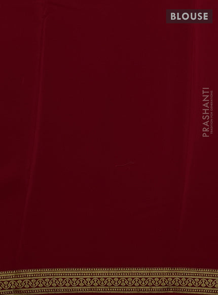 Pure mysore silk saree red with plain body and zari woven border