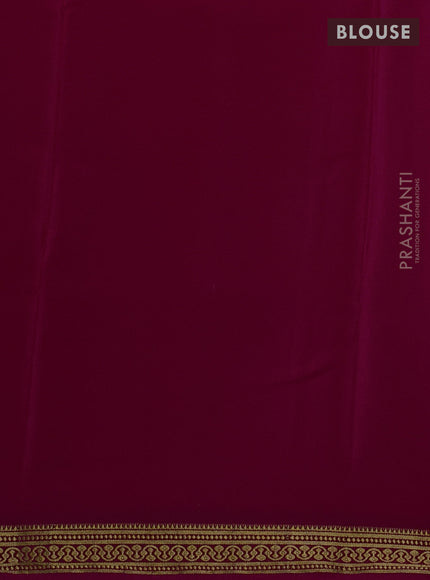 Pure mysore silk saree dark pink with plain body and zari woven border