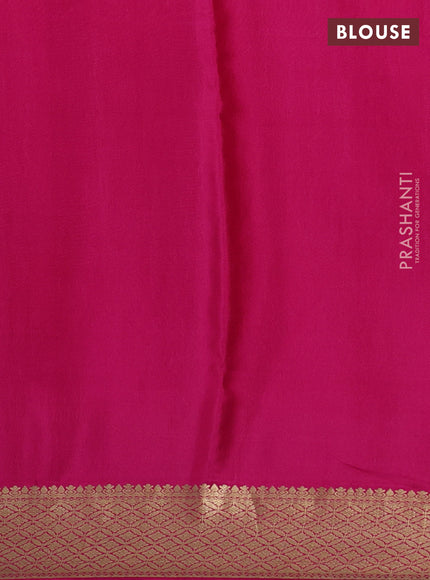Pure mysore silk saree orange and pink with allover zari weaves & buttas and zari woven border