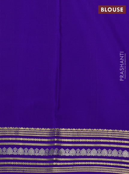 Pure mysore silk saree violet with allover zari checks & buttas and zari woven border