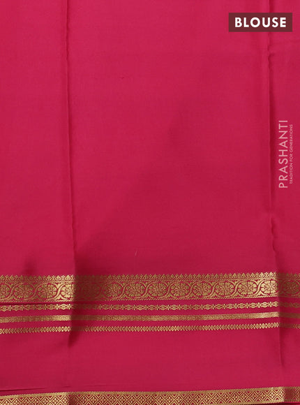 Pure mysore silk saree peach pink with plain body and rettapet zari woven border