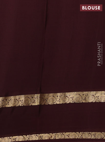 Pure mysore silk saree coffee brown with zari woven buttas and rettapet zari woven border