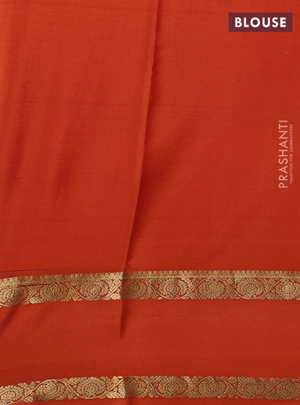 Pure mysore silk saree rust shade with zari woven buttas and rettapet zari woven border
