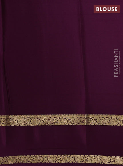 Pure mysore silk saree wine shade with zari woven buttas and rettapet zari woven border