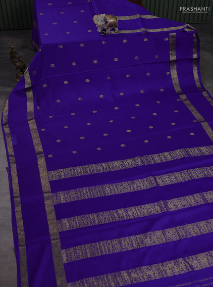 Pure mysore silk saree royal shade with zari woven buttas and rettapet zari woven border