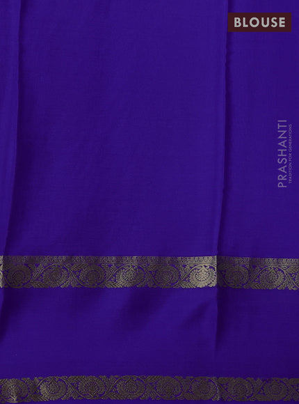 Pure mysore silk saree royal shade with zari woven buttas and rettapet zari woven border