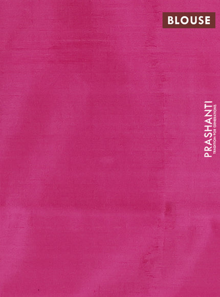 Banana pith saree dual shade of peacock green and pink with thread woven buttas in borderless style