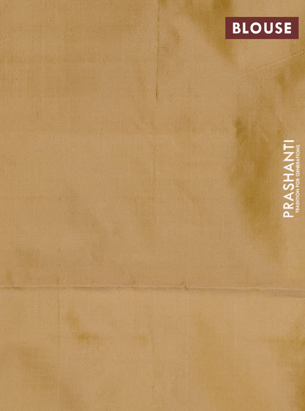 Banana pith saree green and pale yellow with thread woven buttas and simple border