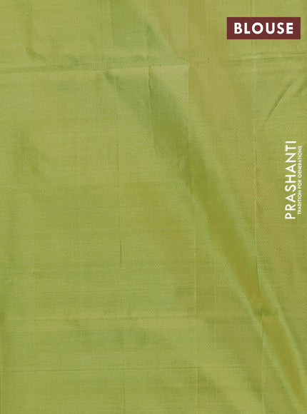 Banana pith saree peacock blue and fluorescent green with thread woven buttas and simple border
