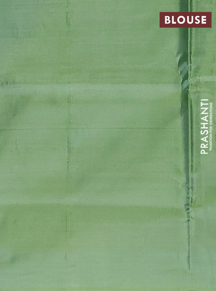 Banana pith saree navy blue shade and green shade with thread woven buttas and simple border