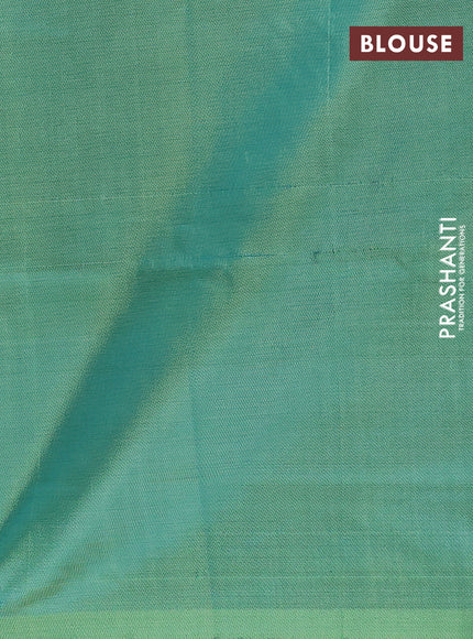 Banana pith saree violet shade and green with thread woven buttas in borderless style