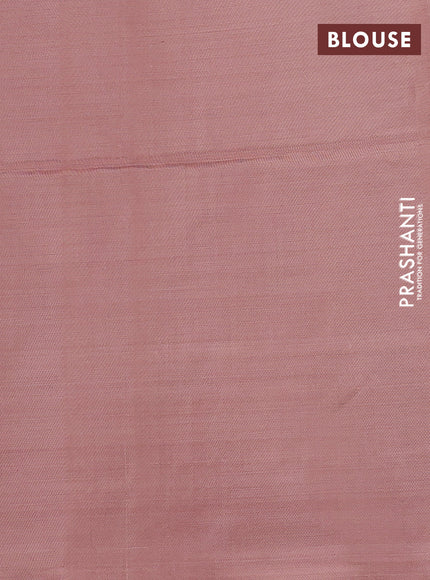 Banana pith saree pink shade and dark beige with thread woven buttas in borderless style